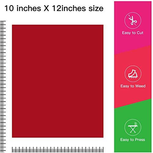 JANDJPACKAGING Heat Transfer Vinyl HTV Bundle 10"x12" - 25 Pack Assorted Colors HTV Vinyl, Iron On Vinyl for Cricut & Silhouette Cameo, Bonus Teflon for Heat Press Machine