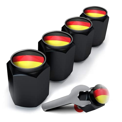 PGHRNE Couvercles De Valve De Voiture Personnalisés (4 Pièces), Couvercles De Valve De Roue avec Clé Hexagonale, Couvercles De Valve De Voiture Scellés pour Voitures, Vélos, SUV, Camions, Motos (3) Cover