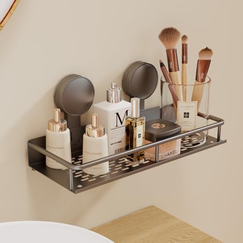 RUIHANDA Estante de ducha con ventosas sin necesidad de taladrar | 30 cm de longitud, 10 kg de capacidad de carga, estante de ducha desmontable con ventosas para el baño y la cocina | Montaje rápido