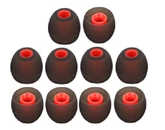 Replacement Earphone Silicone Rubber Medium Size 5 Pair Caps for Realme Boat Oppo Vivo Samsung One Plus Airpods, Earbuds, Bluetooth Neackband(10pcs Eartips) (Red Black 10 Pcs)-image-45