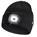 Etsfmoa Unisex LED Beanie Hat with Light, Gift for Men and Women USB Rechargeable Winter Knit Lighted Headlight Hats Headlamp Skull Cap