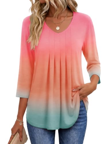 Ekouaer - Ekouaer Womens Trendy Tops Business Casual Blouses 3/4 Sleeve Tee Shirt (40% Off Amazon Deal)