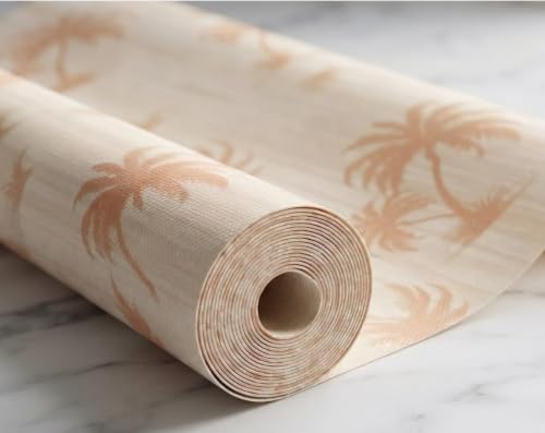 Image of Dribble (45cm X 300cm) Eva Shelf Liner Mat Roll, Non Slip Drawer & Cabinet Liner for Kitchen, Waterproof Oilproof Washable Fridge Mat, Anti Skid Multipurpose Mat (Palm Paradise Yellow)