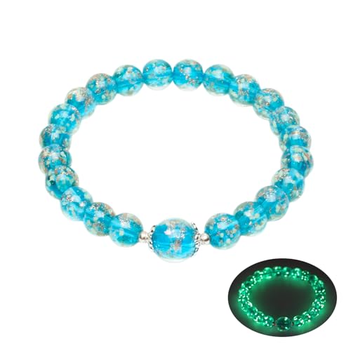 Firefly Beads Bracelet Firefly Glass Bracelet Luminous Bead Bracelet for Women Glass Mermaid Bracelet Bangles Anti Anxeity Healing Energy