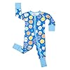 Little Sleepies Baby Boy Pajama, Bamboo Viscose Zippy PJs, Blue Cookies & Milk, 12-18M