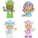 Cabbage Patch Kids CPW0782 Cutietown Fantasy Friends, 7,6 cm, 4 Figuren-Pack – Enthält Meerjungfrau, Yeti, Einhorn, Froschkönig – Kohlaufnäher – Phantasie-Freunde – Grow Your Kohl-Patch, Mehrfarbig