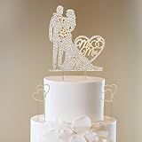 WUNDERBARES GESCHENK: Tortentopper hochzeitstorte hat eine größe von etwa 13,5 cm x 10 cm/ 5.31 x 3.93 Zoll, doppelherz Design Kuchen Topper ist ca. 5cm*3,5cm/1.96 x 1.37 Zoll. Sie müssen es nur mit einem weichen Tuch abwischen und für den nächsten Gebrauch aufbewahren.