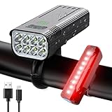 Amazon Victoper Bike Lights Front And Back, 2024 Upgrade Super Bright 8000 Lumen 8LED Bicycle Durable IPX5 Waterproof USB Rechargeable 5 Modes Set For Road Mountain Night Riding,Black #ad