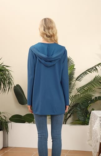 Image of VIISHOW Womens Lightweight Casual Hoodie Cardigans Open Front Waffle Knit Long Sleeve Outwear Coat with Pockets