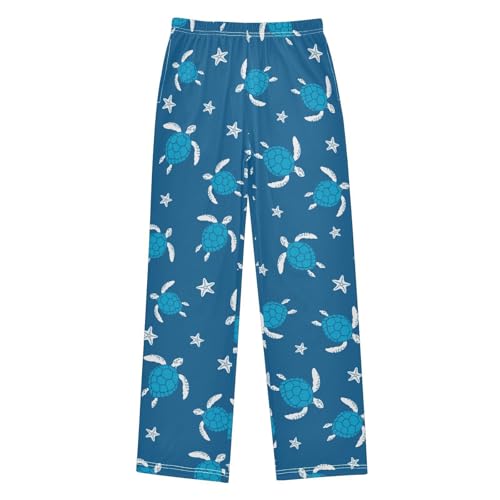 Boys' Pants Blue Turtles White Starfish Long Bottoms Jogger Pants Elastic Waist Trousers with Pockets S-XL