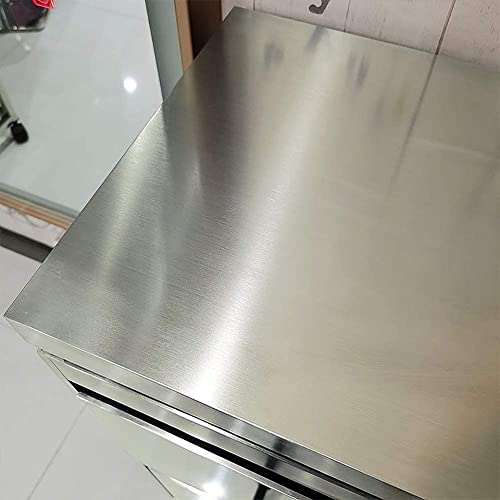Image of WISDOM Vinyl Silver Stainless Steel Contact Paper Brushed Peel and Stick Wallpaper Self Adhesive Wallpaper Metal Look Wallpaper for Countertops Kitchen Cabinets (12 by 280inches, Silver Brushed)