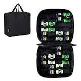 HUHYNN Carrying Case for 24 Monster Jam Trucks, Kid Toy Truck Storage and Organizer for Monster Jam Trucks, Holding for 1:64 Scale Monster Jam Trucks(Bag Only) (Black)