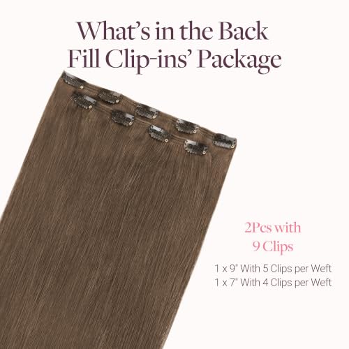 Image of GOO GOO Clip in Hair Extensions Real Human Hair Back Fill Extension 2Pcs