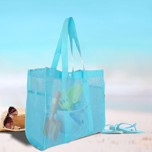 Beach Bags for Women | Summer Travel Mesh Tote Bag | Collecting Bag Beach Sand Toy | Sandproof Waterproof Reusable Toy Organizer Large Storage Purses | Tote | Net for Kids Swim3