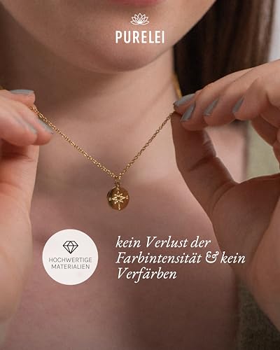 Purelei Compass Kette Damen – Edelstahl Halskette, wasserfest & verstellbar, 45-50 cm – eleganter Schmuck Anhänger… – Ansicht 5