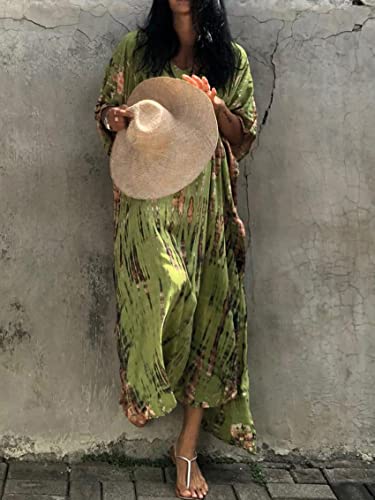 Image of Kaftan Dresses for Women Plus Size Summer Beach Dress with Print and Swim Cover Ups