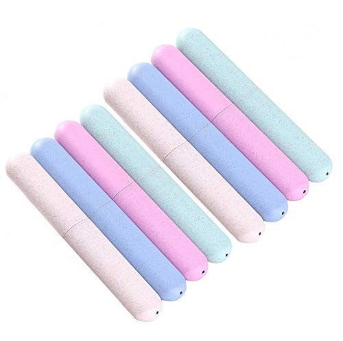 8 Pack Travel Toothbrush Case,Portable Toothbrush Storage Box,Exquisite Toothbrush Holder Convenient,Holders, Family, Business, Camping, School(4 Colors)