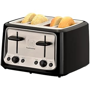 Toastmaster 4-Slice Cool Touch Toaster, Black with Stainless