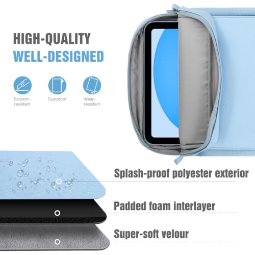 Image of TiMOVO 9-11 inch Tablet Sleeve Bag Carrying Case with Strap, Light Blue
