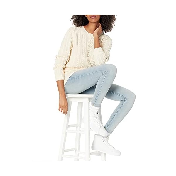 Amazon-Essentials-Womens-Fisherman-Cable-Long-Sleeve-Crewneck-Sweater Amazon Essentials Women's Fisherman Cable Long-Sleeve Crewneck Sweater (Available in Plus Size), Cream, XX-Large