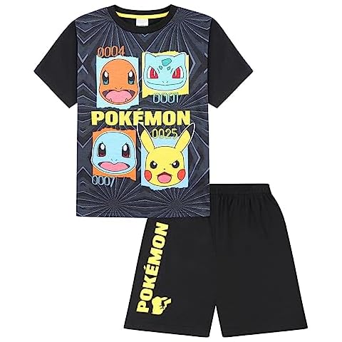 Boys Pokemon Black Short Pyjama Set Cover