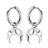 Farben: Gold oder Silber Tribal Spirit Creolen Edelstahl Sichel Farbe Silber