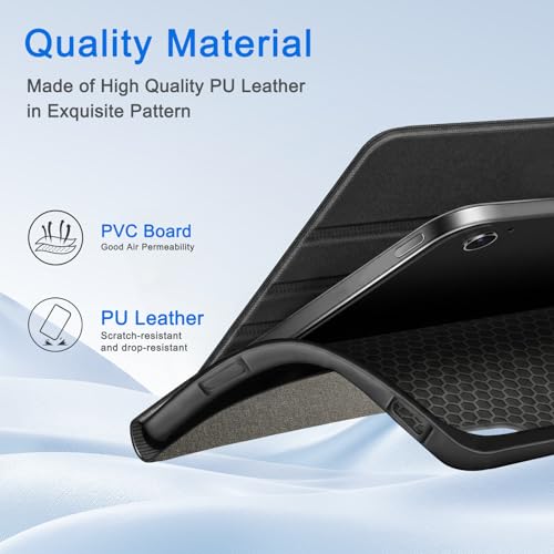 Image of CoBak Case for Samsung Galaxy Tab A11+ Plus 11 inch 2025, Multi-Viewing Angles, All New PU Leather Folio Stand Cover with Auto Sleep Wake Feature for Samsung Galaxy Tab A11+ Tablet 11-inch, Fabric Gray