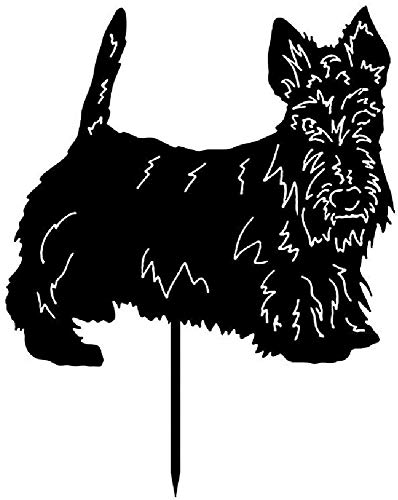 Ornements de silhouette de chien en métal noir au design découpé au laser