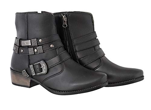 Bota Flat Euroflex Feminina Conforto Salto Baixo Cano curto Preto 40