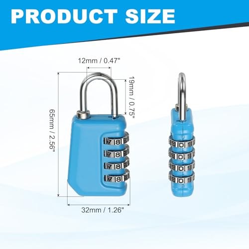 Image of MECCANIXITY Combination Lock, 4 Digit Padlock Combination Outdoor Waterproof Locker Lock for Gym Luggage Home Sports Hasp Storage, Blue Pack of 1