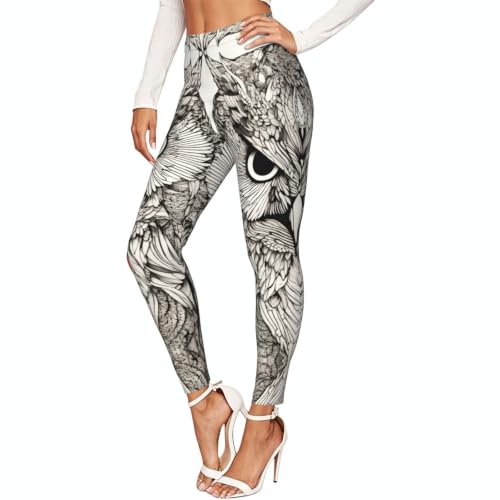 Leggings con estampado de búhos para mujer pantalones de entrenamiento suaves