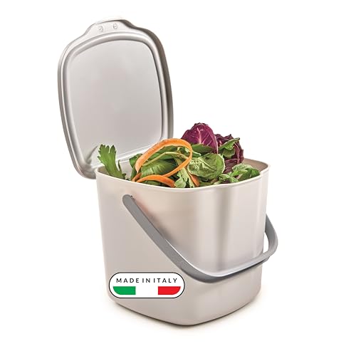 Snips Pattumiera Umido Cucina 3L - Pattumiera Sottolavello da Appendere con Coperchio Rimovibile, Manico e Gancio, 20,5 x 18,5 x 16,7 cm, Bianco - Made in Italy