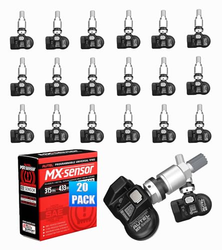 Autel TPMS Sensor 20pcs Mental Programmable MX Sensor OE-Level for 315MHz 433MHz Tire Pressure Work with TS408 TS508 TS601 TS608 MK808TS MS906TS ITS600 Press in