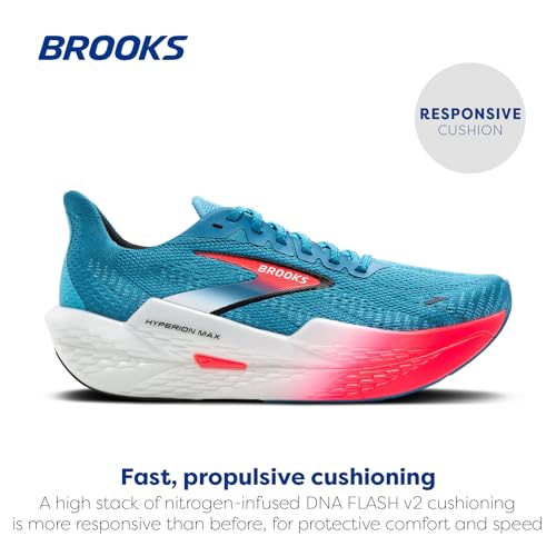 Brooks Women’s Hyperion Max 2 Neutral Running Shoe - Crystal Seas/Diva Pink/Black - 8 Medium