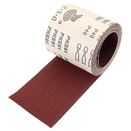 Brown Sanding Rolls Assorted Mixed Grit Grade Fit for Many Power Sander Machines 196.85X4.52 Inch (40 Grit)