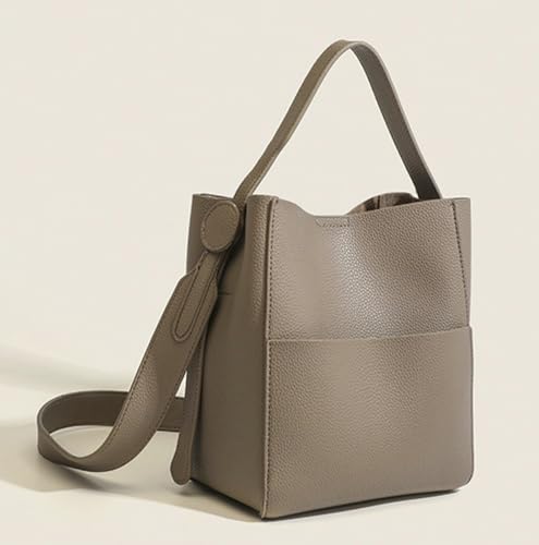 Image of Bucket Tote Purses for Women Designer PU Leather Shoulder Crossbody Bag Large Top Handle Satchel