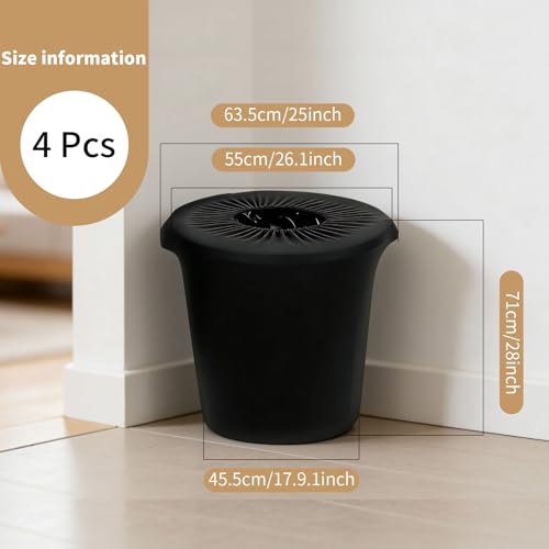 Kwikone 32 Gallon Trash Can Covers Outdoor Stretch Trash Can Spandex Trash Bin Cover for Outside Wedding Home Kitchen Office Party Events Home Patio Garden BBQ 4 Pieces Black