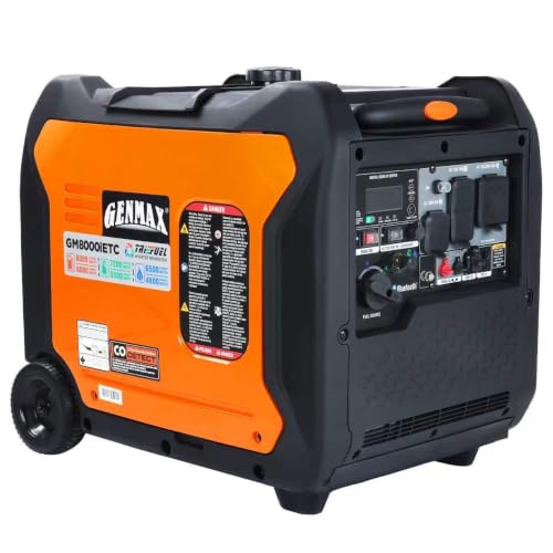 Image of GENMAX 8000w Tri-Fuel Inverter Generator(2026Model) Features2Wire Auto Start /Stop,bluetooth APP Control,CO Sensor,Digital Display&50A Outlet-Ideal for Home Backup&Camping,EPA Compliant(GM8000iETC)