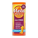 Metamucil 4-in-1 Psyllium Husk GLP-1 Friendly Fiber Supplement, Sugar-Free, 72 teaspoons, Orange Flavored...