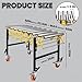980LBS Expandable Heavy-Duty Roller Conveyor Stand with Wheels, 23.6