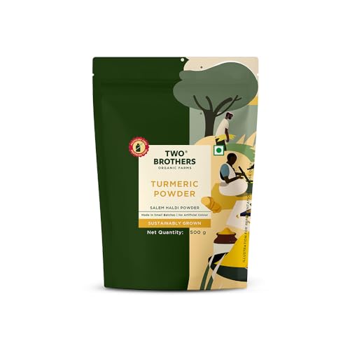Image of TWO BROTHERS ORGANIC FARMS - Turmeric Powder (500 Gm) | Naturally Grown, Stonegrinded Haldi Powder | Good For Digestive & Skin Health | Ground Turmeric Powder