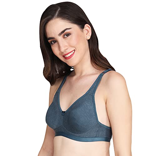 Image of Women Non Padded Bra - Made of Pure Cotton Full Coverage Non Wired Seamless Pushup Soft Cup for T-Shirt Saree Dress Sports Garment for Daily Use Everyday