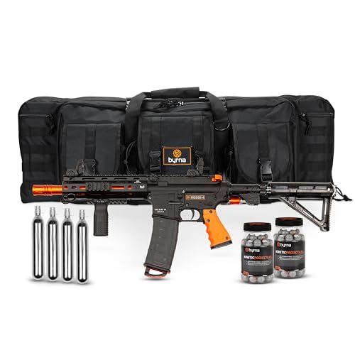 Byrna Mission 4 Bundle CO2 Powered Shoulder Fired Launcher with Rifle Bag - Ultimate Tool for Non Lethal | Self | Home | Personal | Defense, Training - .68 Caliber