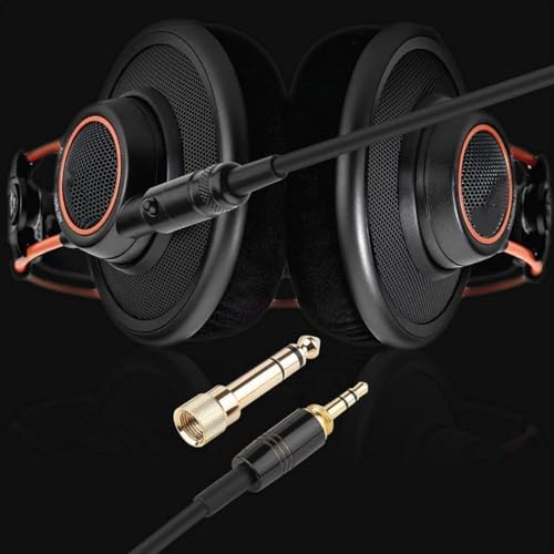Vibsky Câble à ressort pour casque AKG K240, K141, K271, K702, K712 Series – Câble de rechange en cuivre nu de 1,5 m, noir