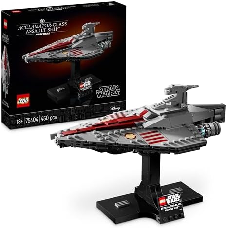 LEGO Star Wars Acclamator-Class Assault Ship, Buildable Starship Model 75404 Building Blocks for 18+ Gift