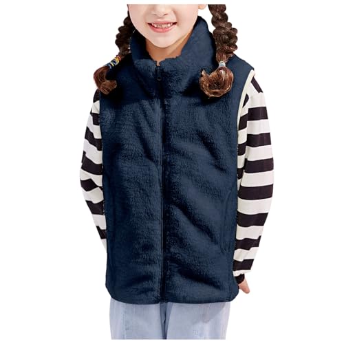 Boys Girls Fleece Vest Jacket Kids Toddler Fall Winter Waistcoat Sleeveless Warm Coat Casual Outerwear with Pockets