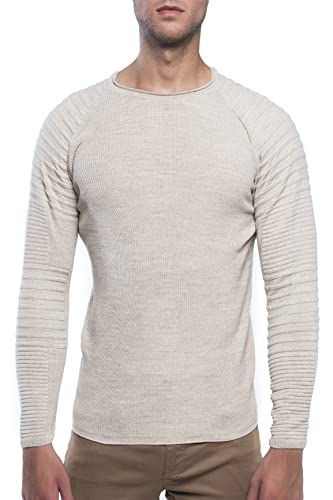 Carisma Pull en maille fine pour homme - Pour l'hiver et la transition - Manches longues - Pour homme - Manches longues - Pour homme - 7791, beige, L Cover