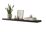 joelsantiques 72 Inch Floating Shelf - Heavy Duty Wooden Floating Shelves 72 Inches Long for Wall, Rustic Reclaimed Style Wood Wall Shelf, Easy Mount Bracket (72' x 10' x 2') Black