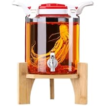 Glass Beverage Dispenser,Beverage Dispenser with Stand,Refrigerator Beverage Dispenser,Water Dispenser with Faucet,Party Drink Containers,Pitchers for Drinks,A Faucet,4L