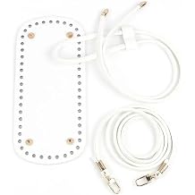 bag strap DIY Knitting Crochet Bag Bottom Shaper PU Leather Handbag Purse Base Shaper with Bottom Strap String Bag replacement bag strapWhite
